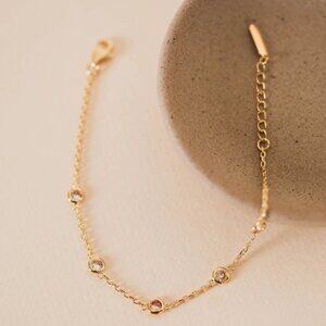 JaxKelly Champagne Gemstone Delicate Bracelet